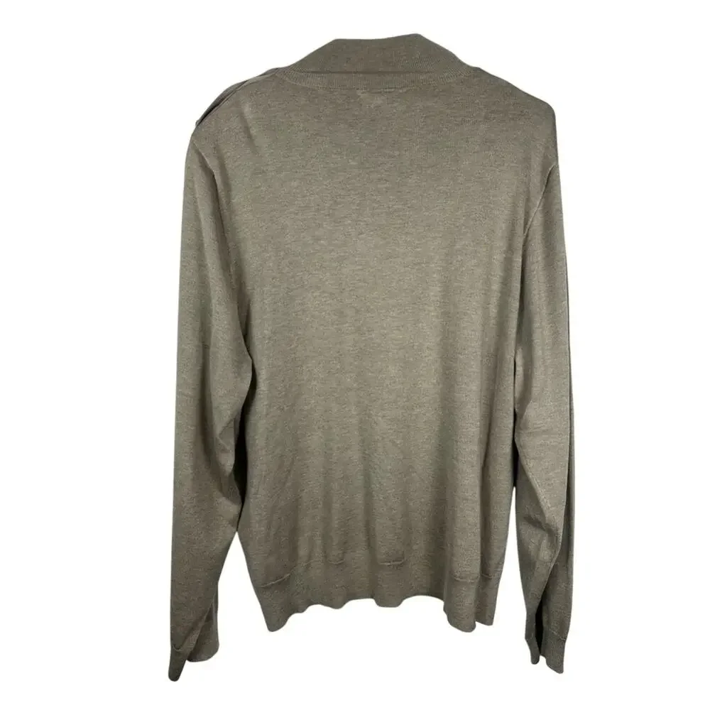 J.CREW High-neck Sweater Pullover Gold Buttons on a Shoulder Beige Collar 2X EUC